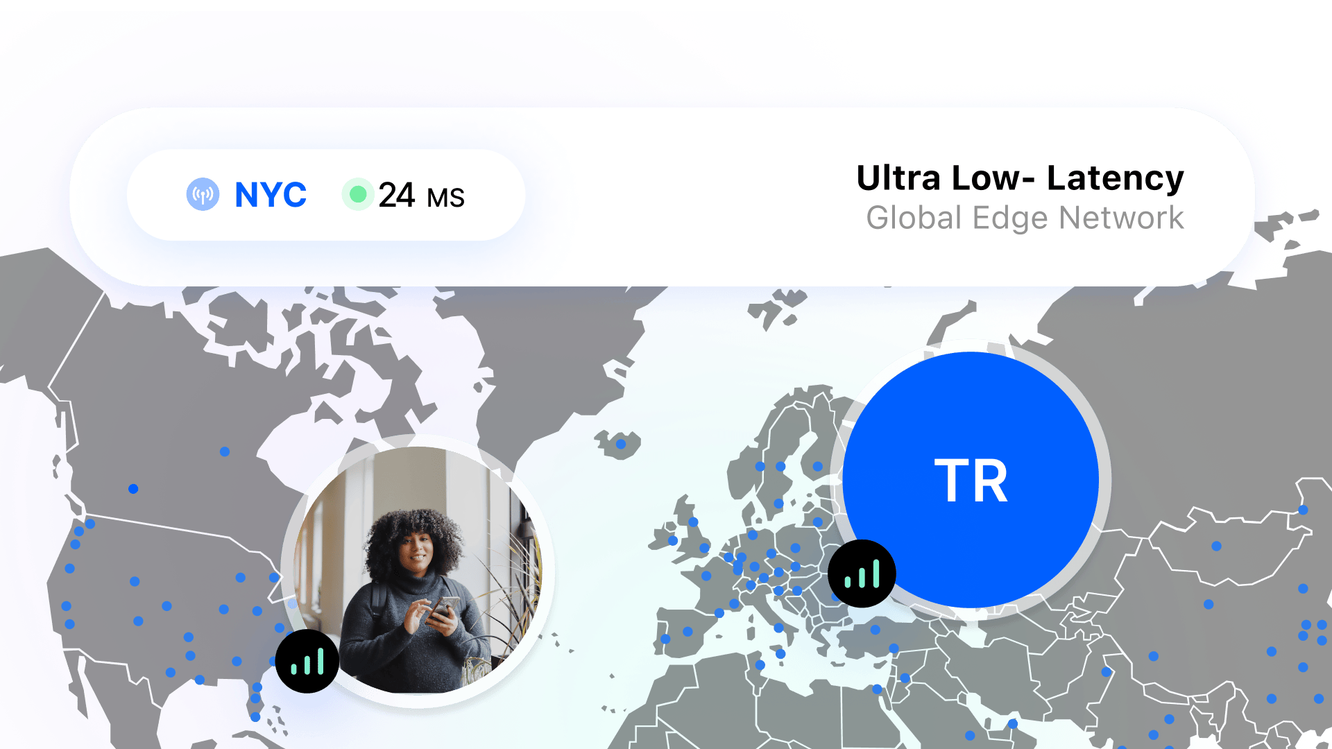 example of global edge network map showing low latency