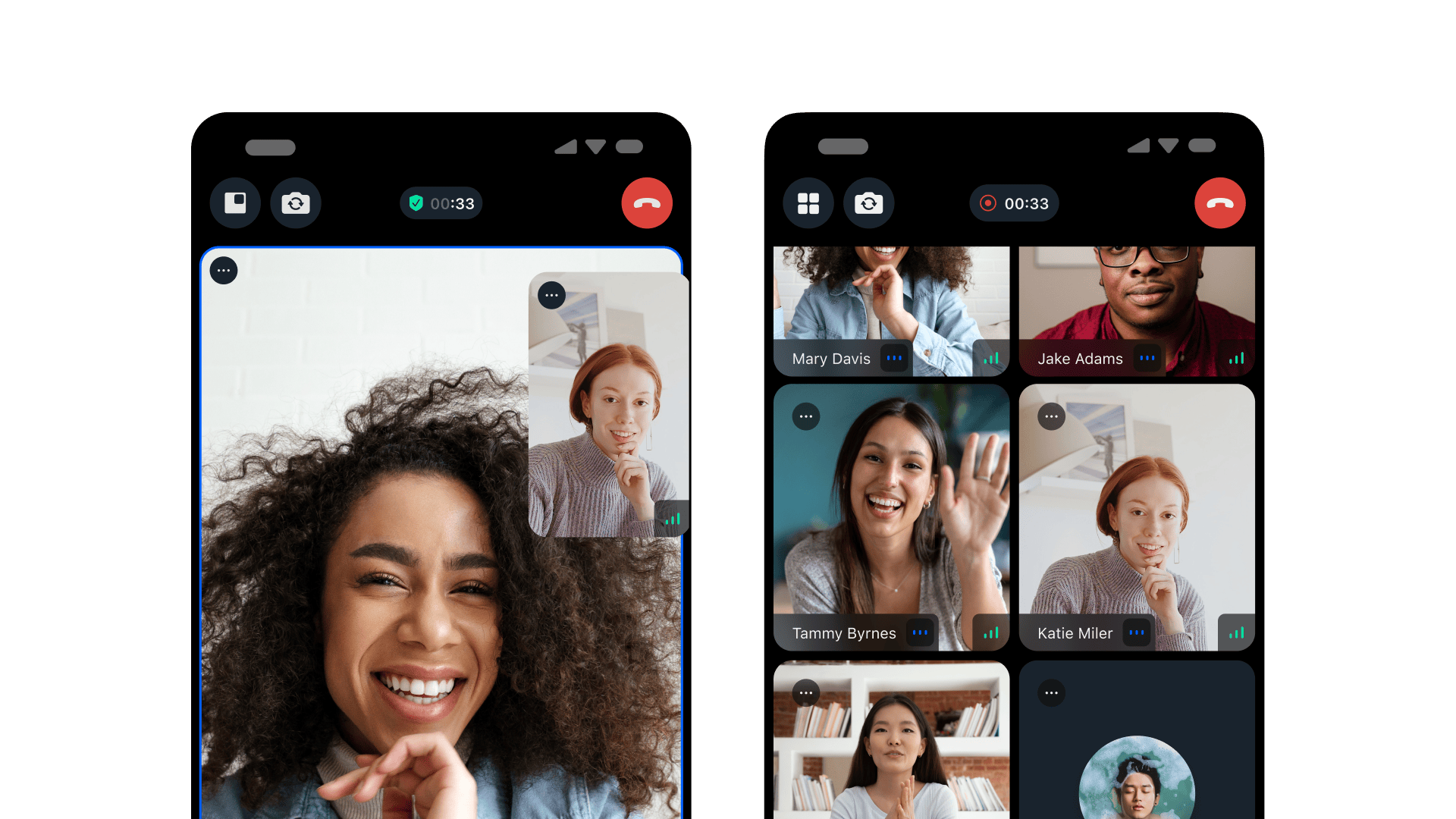 example of group and 1 to 1 calling